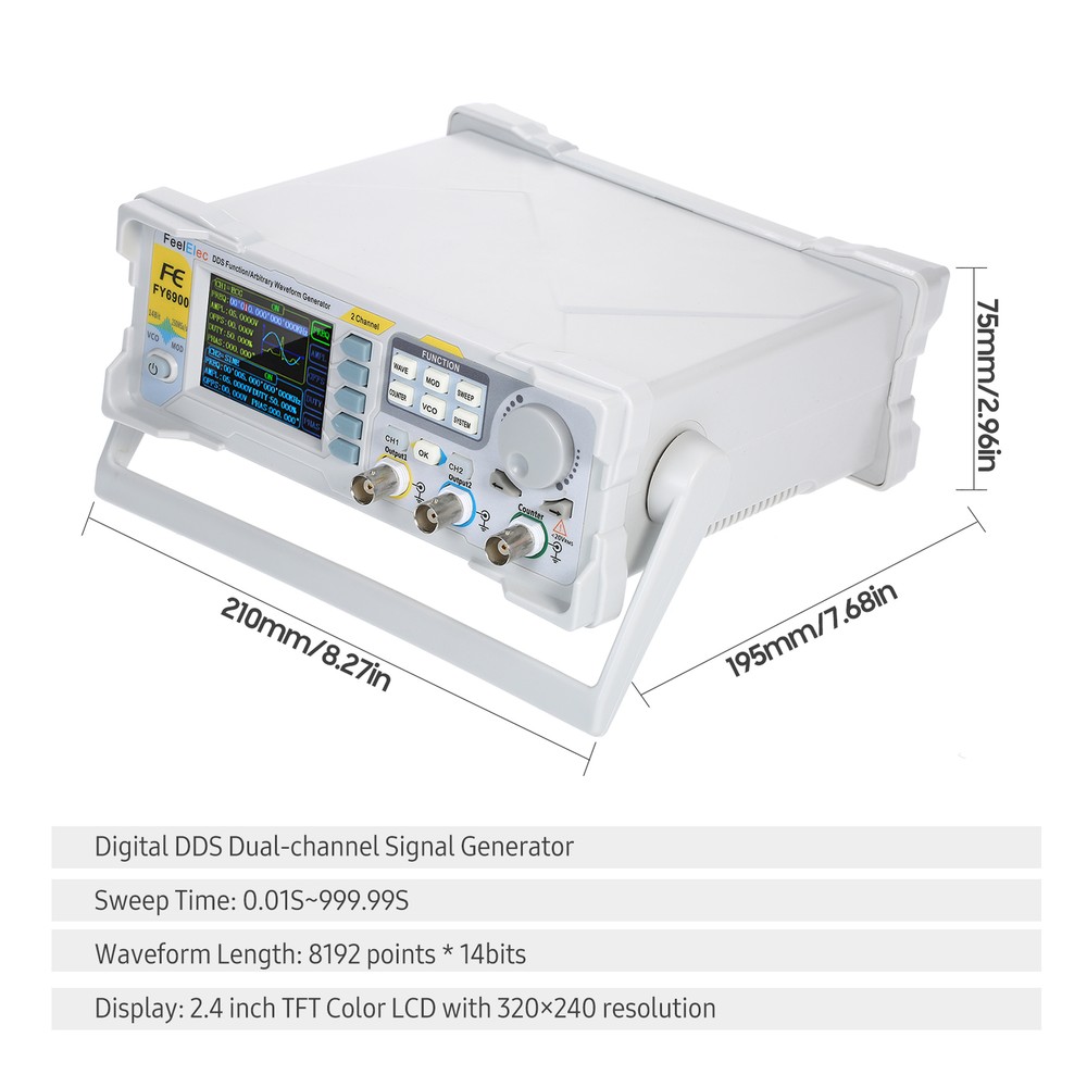 100MHz Function Signal Generator 300MSa/s DDS Dual-channel Frequency Meter I9D7