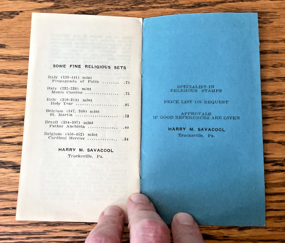 RARE The Why and How of Religious Stamp Collecting by Harry M Savacool