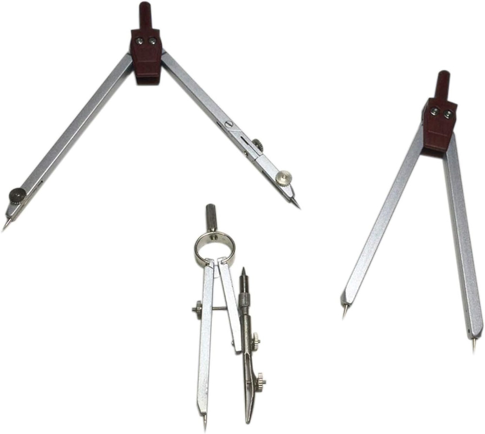 Compass for Geometry Drafting Tools 16 pcs Geometry Set Metal Rulers and Compass