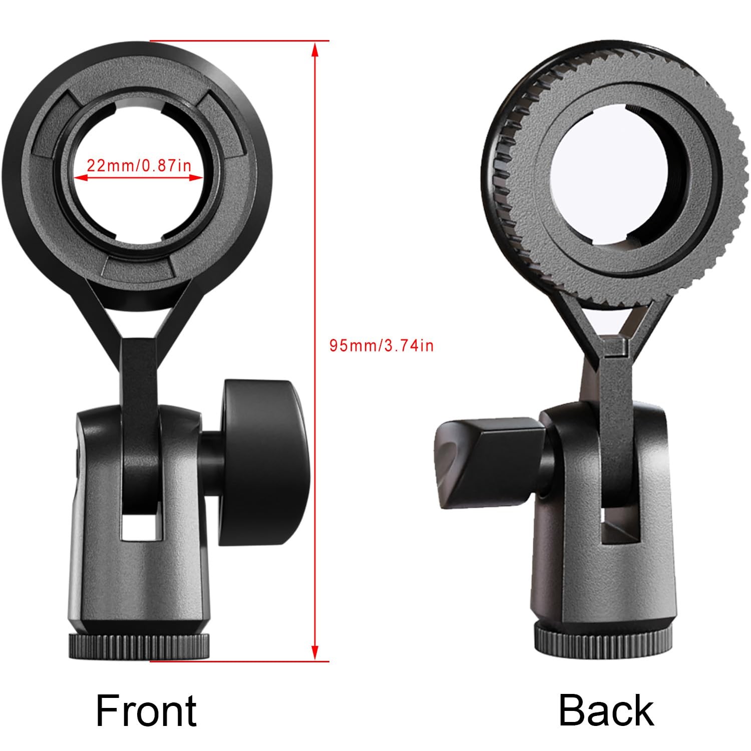 LUORNG Condenser Microphone Holder Standard Interface 3.74 inches, Black