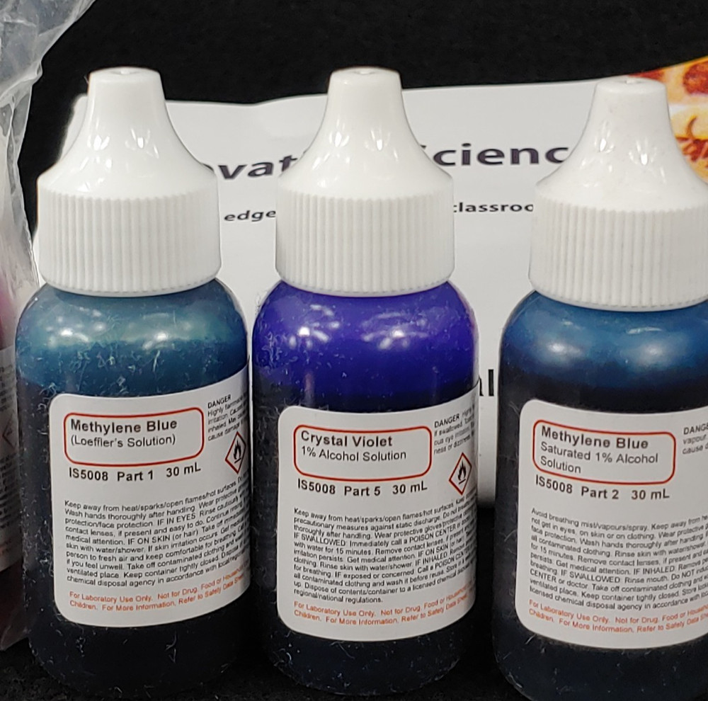 ALDON Innovating Science Bacteria Stain Set - 5 Microscope Slide Stains in...