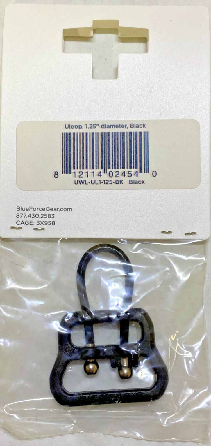 Blue Force Gear 1.25" ULOOP Black Sling Hardware - Made in USA