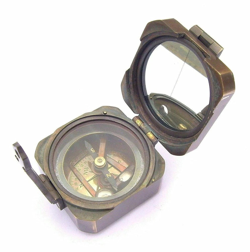 Vintage Brass Compass Transit Survey Instrument
