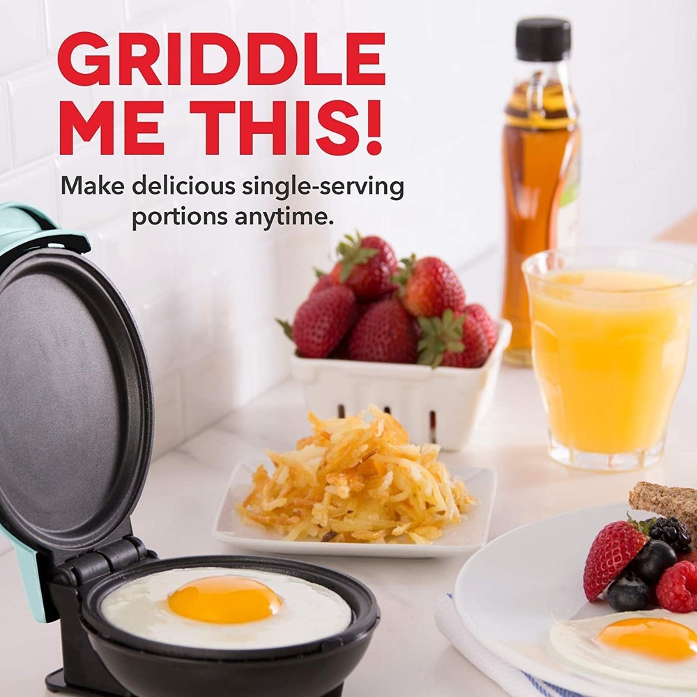 Mini Griddle Maker Nonstick Pancake Sandwich Maker Compact Aqua
