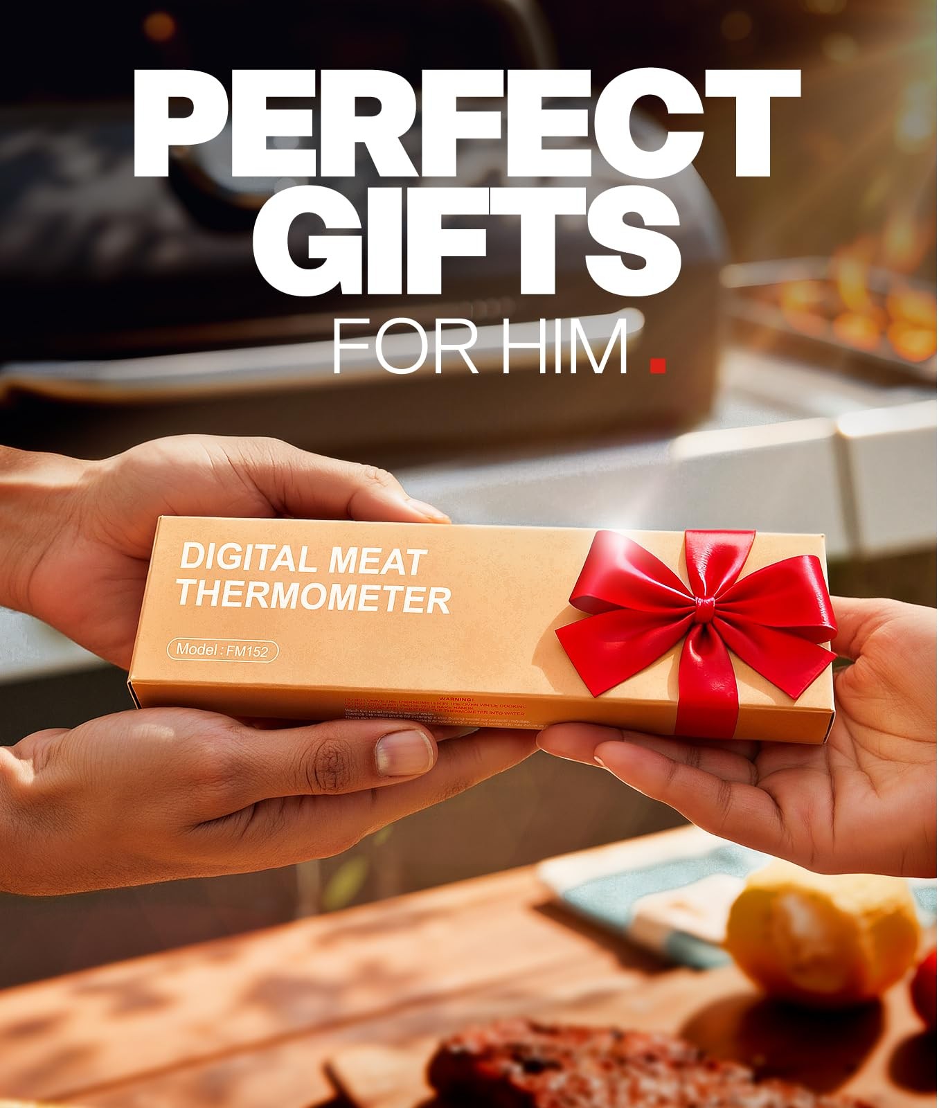 Digital Meat Thermometer Instant Read Food Probe for Cooking Grilling BBQ Red