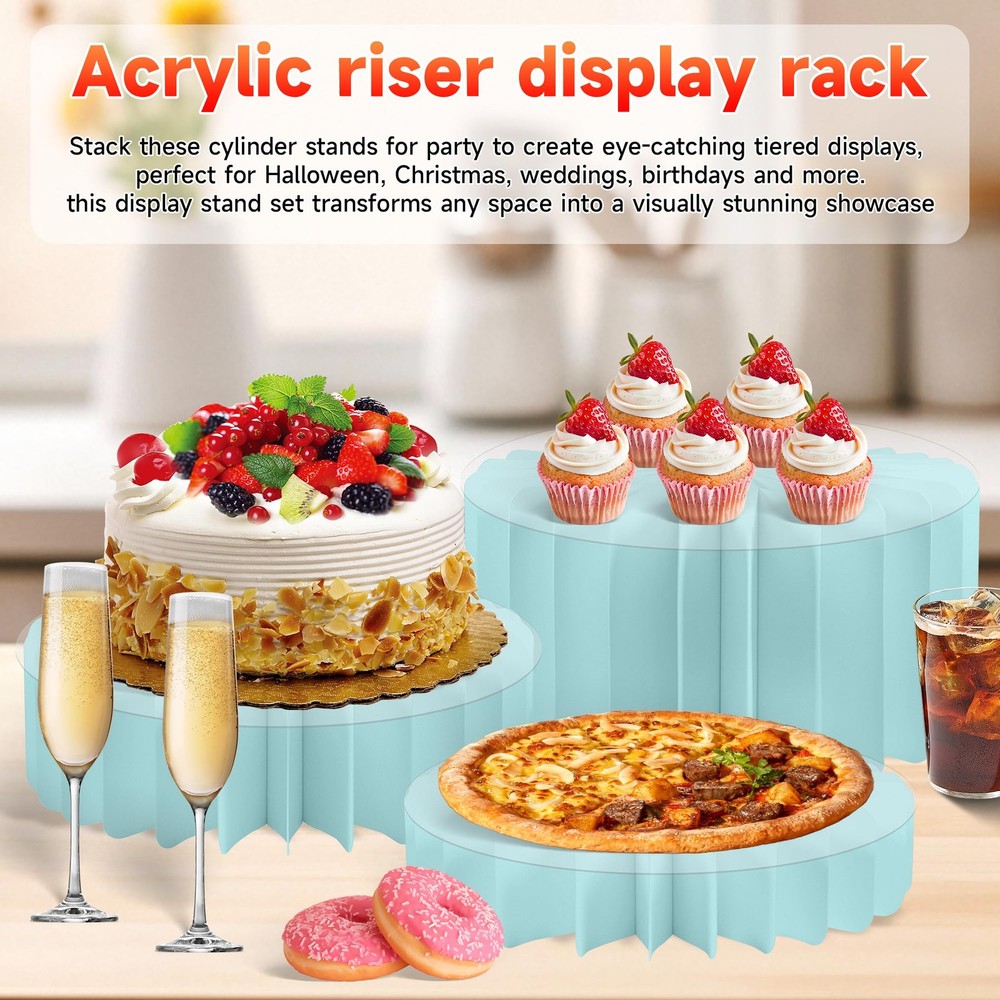 4-Pack Buffet Risers |Food Risers for Buffet Table,Black able Acrylic Risers ...