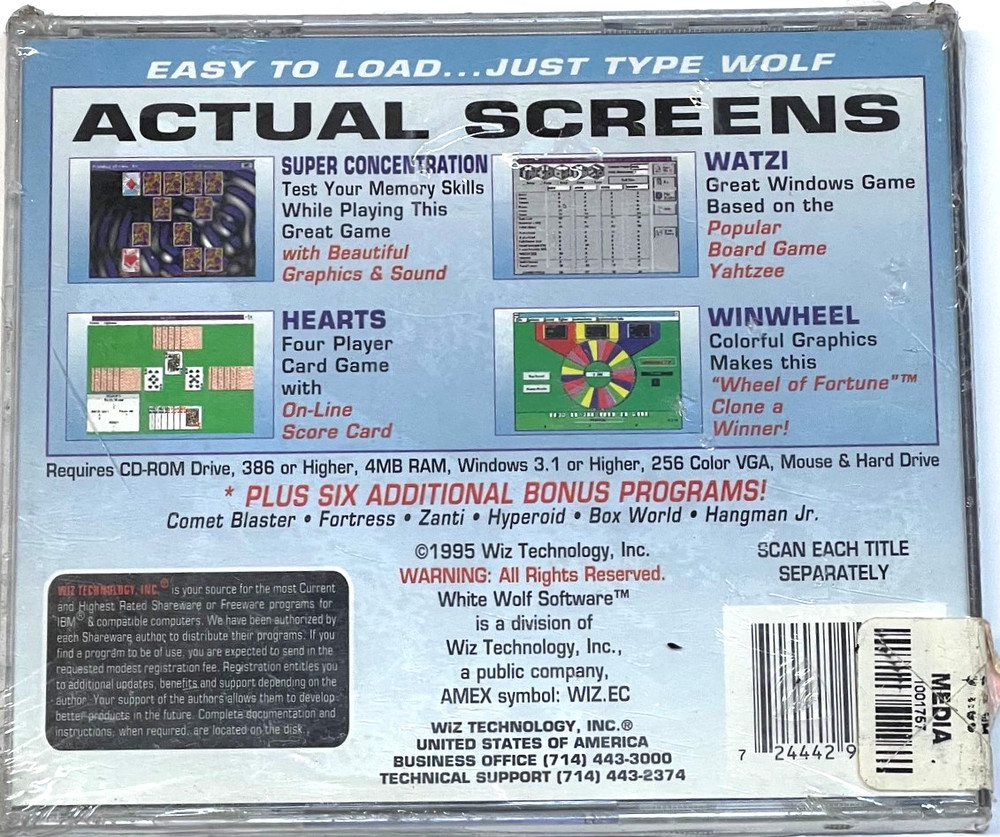 White Wolf Software Series 35 - 10+6 Great Programs 1995 CD ROM - New & Sealed.