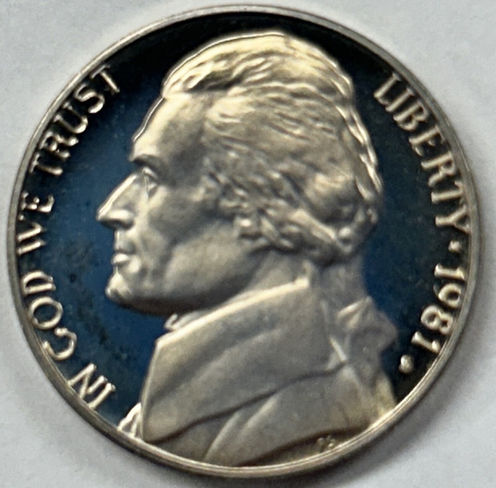 1981 S Proof Jefferson Nickel - Five Cent Coin from Proof Set