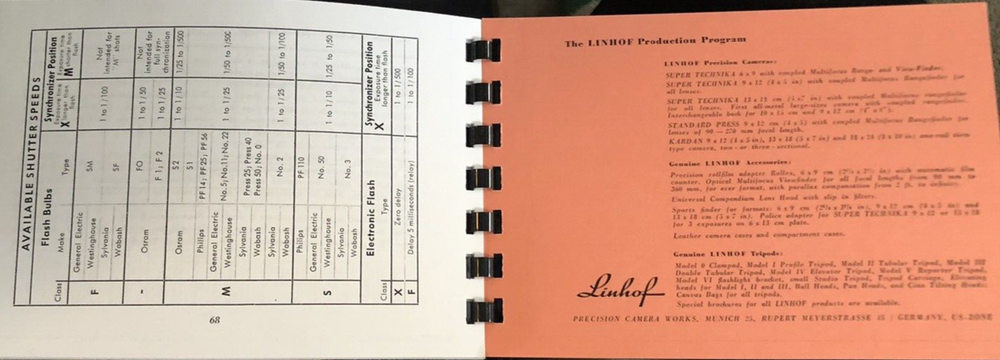 Vintage Linhof Camera Guide by Dr Otto Croy Comb Binding 1952