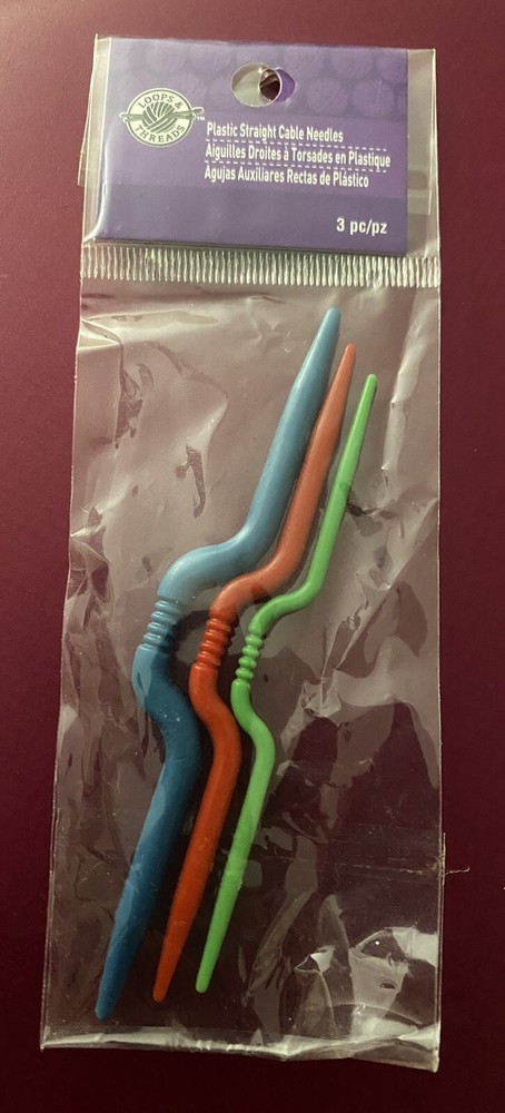 Packs Plastic Straight Cable Needles 3 pcs ea Loops & Threads