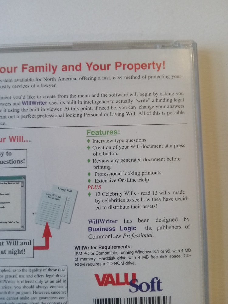 Will Writer Software CD-ROM