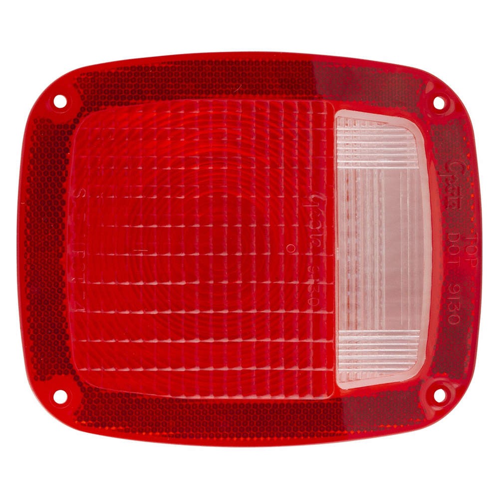 GROTE 91302 Replacement Lens,Square,Red 2FDV5