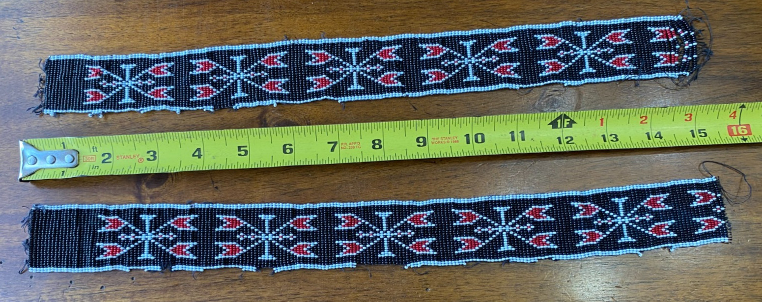 Vintage Hand Made Native American Beaded Sash Strips Lakota Sioux Ceremonial