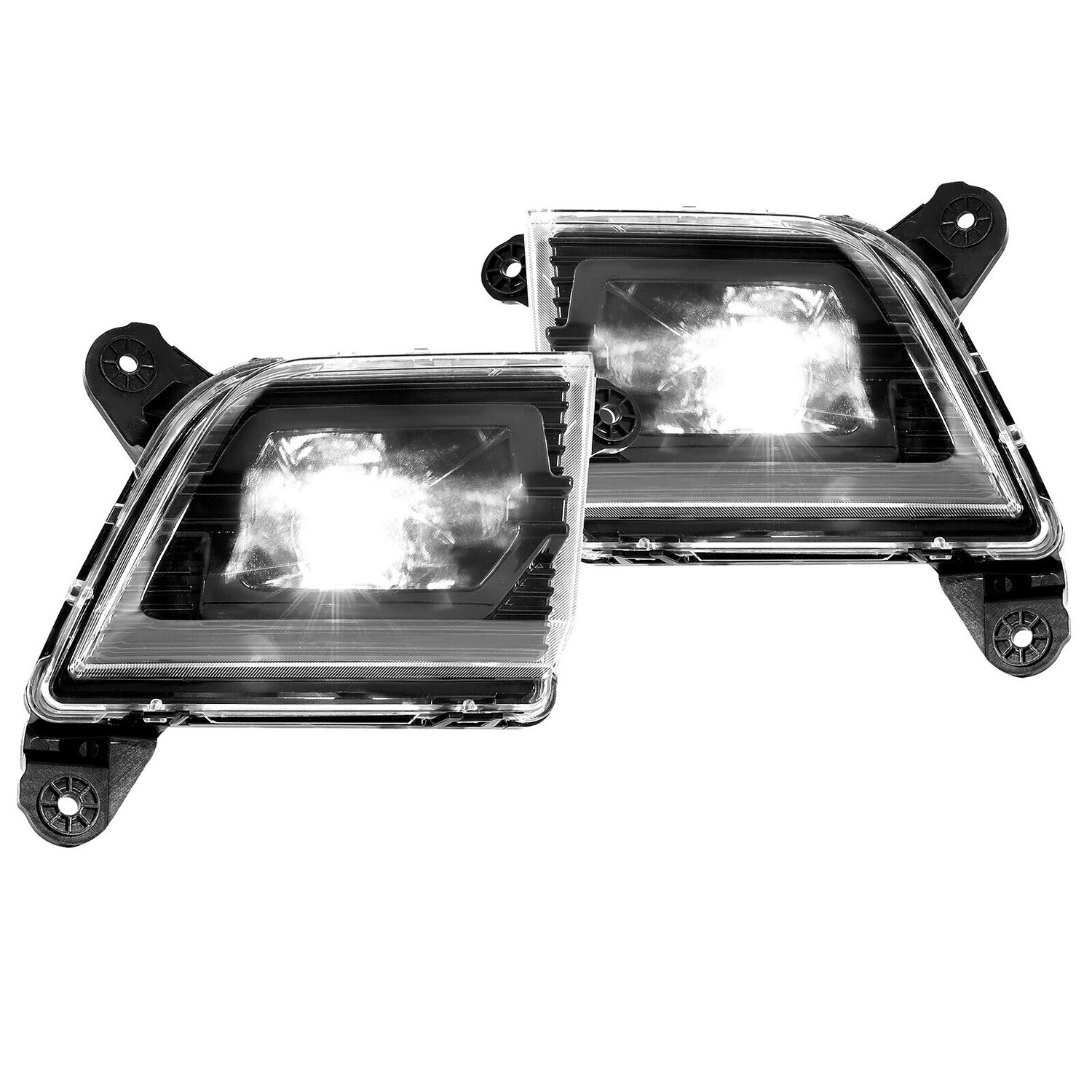 For 2019 2020 2021 2022 Chevy Silverado 1500 LED Daytime Fog Light Lamps Black