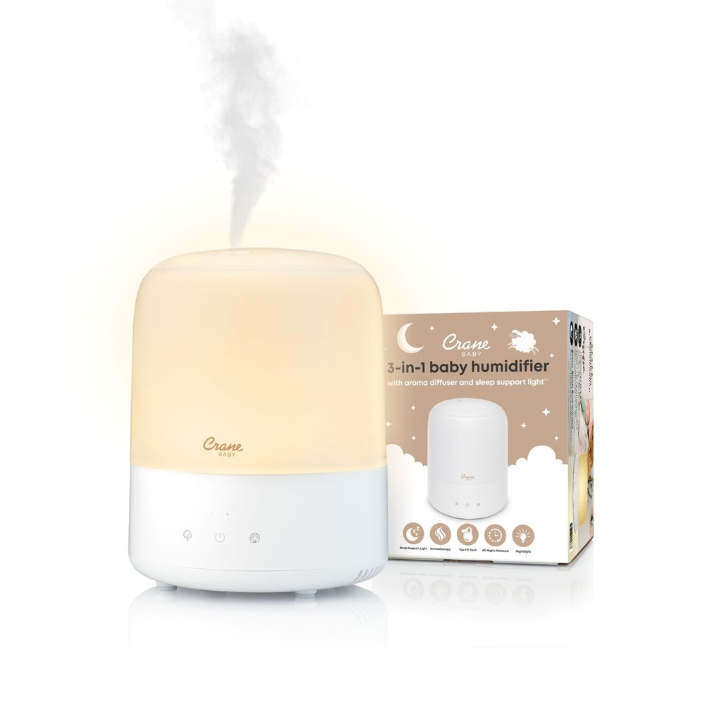 Crane Baby 3-in-1 Humidifier Aroma Diffuser Adjustable Nightlight Auto-Off