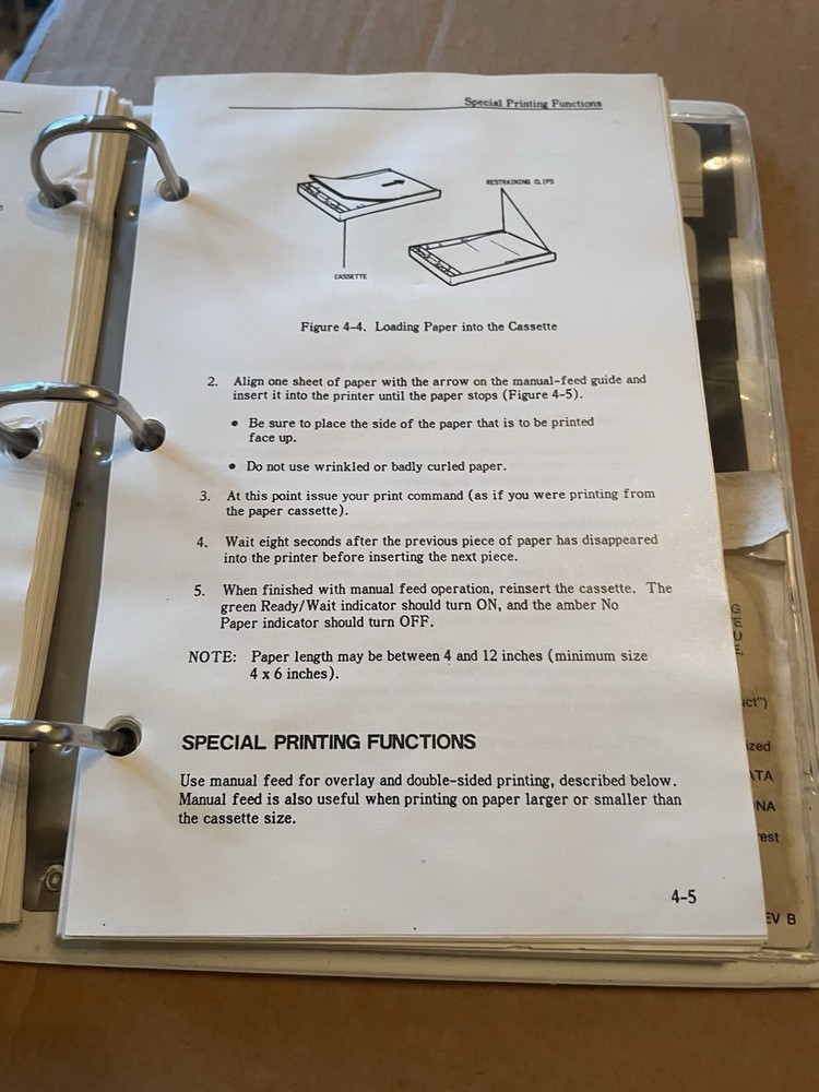 1985 Corona Data Systems Laser Printer Training Session Users Manual W/Software