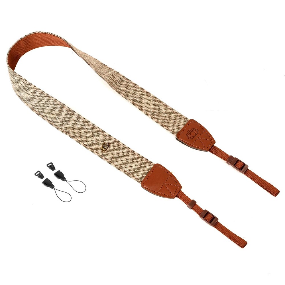 WANBY Camera Strap Brown Canvas Neck Shoulder with Quick Brown,