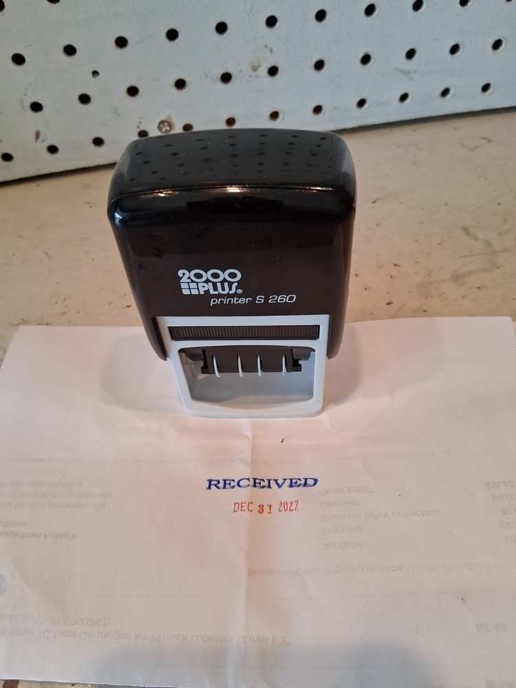 2000 Plus Printer S 260 Received Entered Rectangle Movable Date Stamps 12/31/27