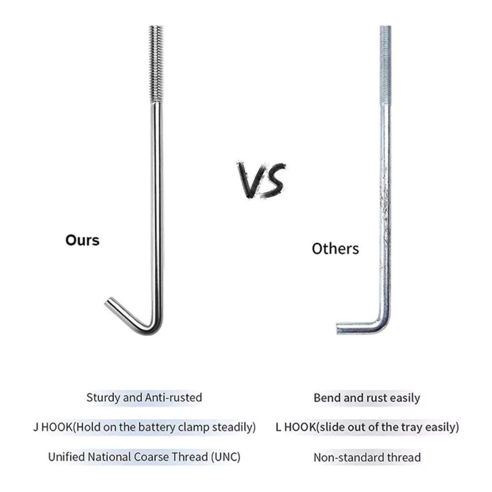 Heavy Duty Battery Hold Down Alloy Bracket Battery Tie Down Bracket J Hook Set