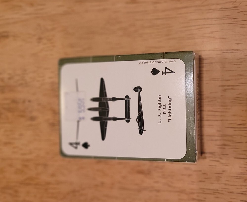 WW2 Airplane Identification Flash Card Lockheed P-38 Lightning Pursuit Spotting