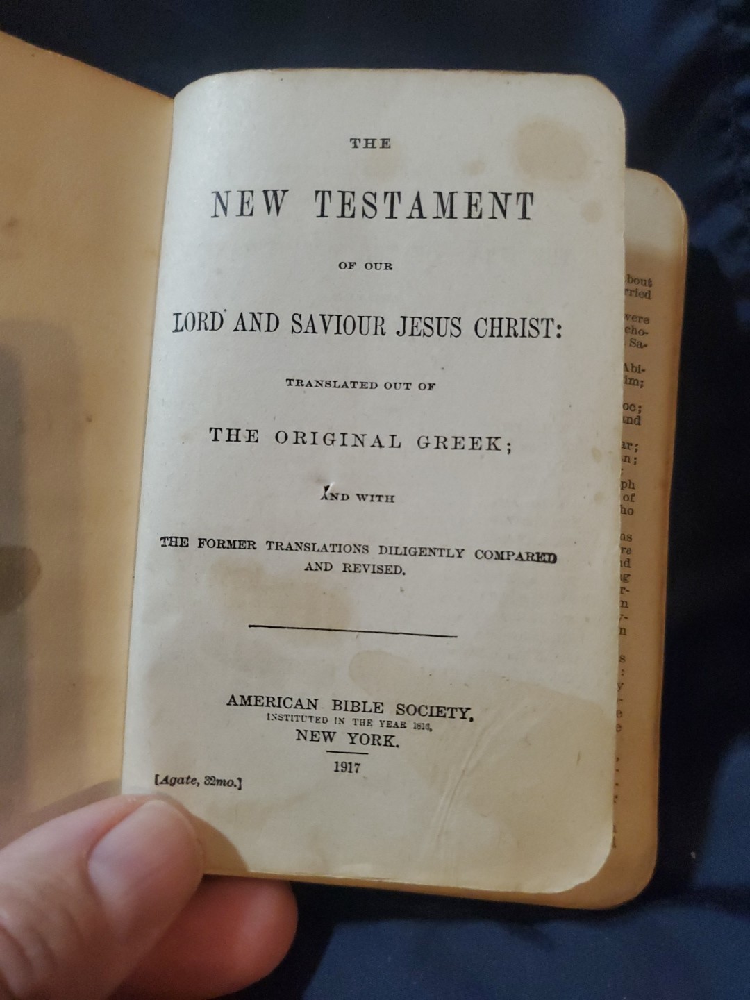 New Testament 1917 Pocked Sized Bible WWI US Army Navy Edition Inscribed