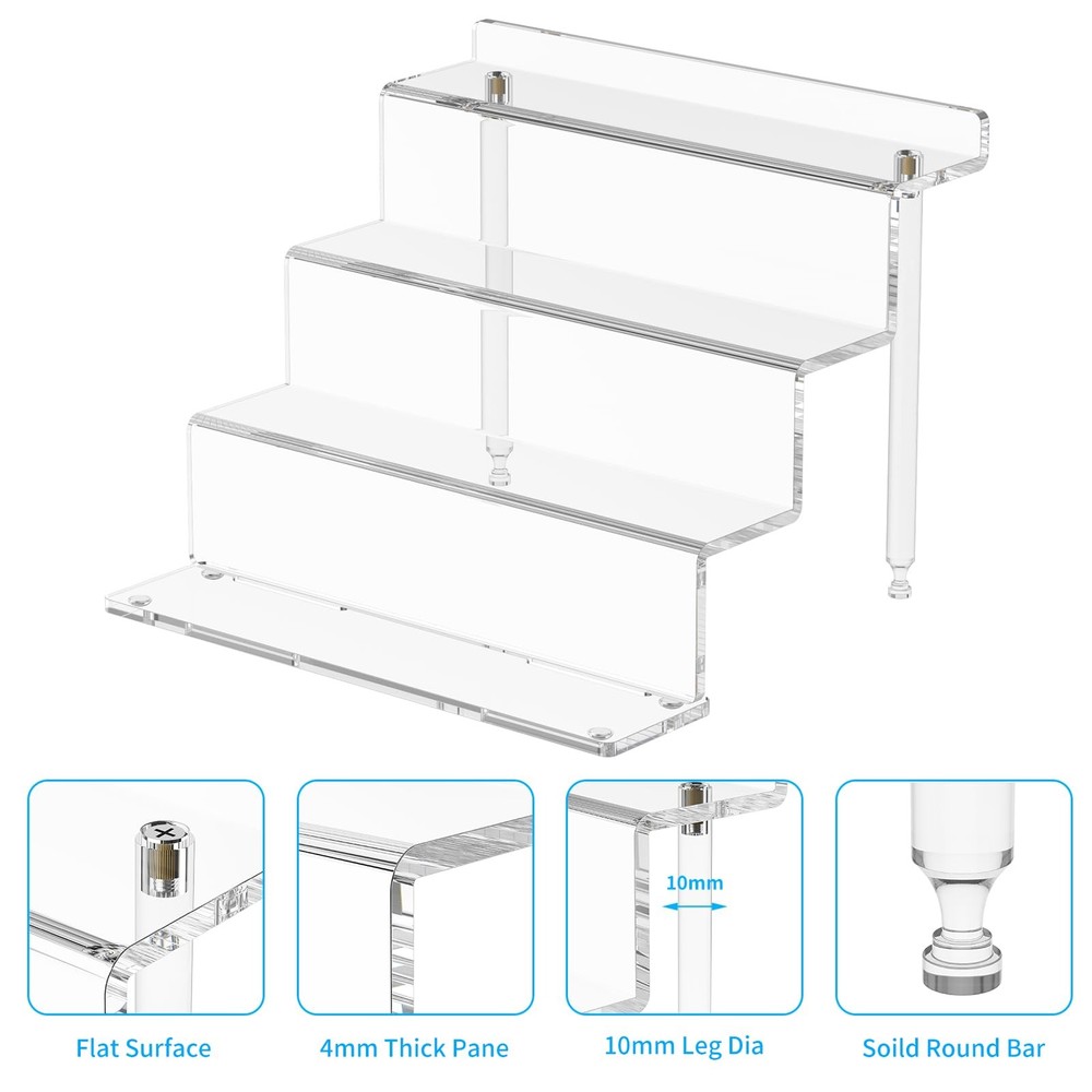 NIUBEE Acrylic Riser Display Shelf, Clear Stand for 9 inch,