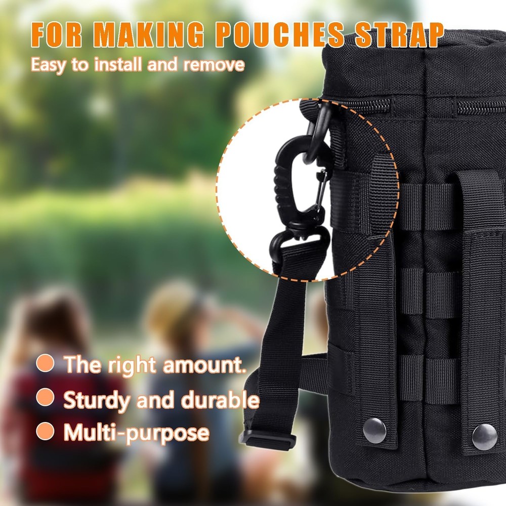 CooBigo 1" Plastic Clip Snap Hook Replacement Buckles Tri-Glide for Webbing S...