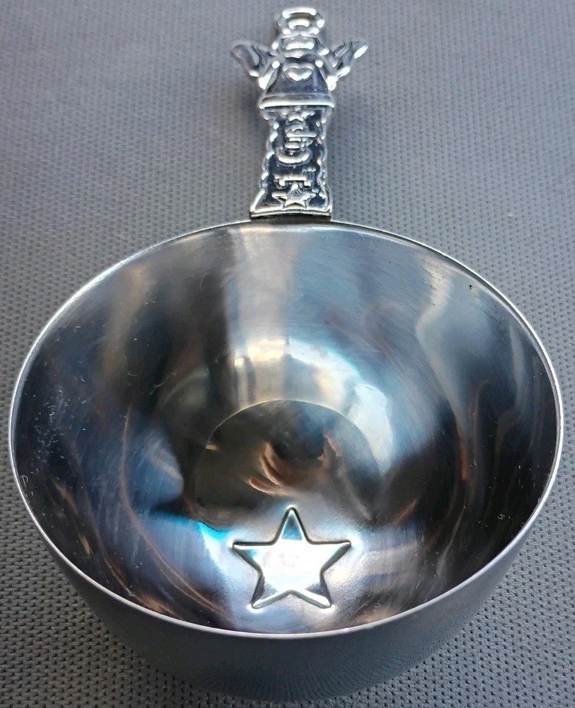Vintage 1 Cup Stainless Measuring Cup Impressed Handle Angel.