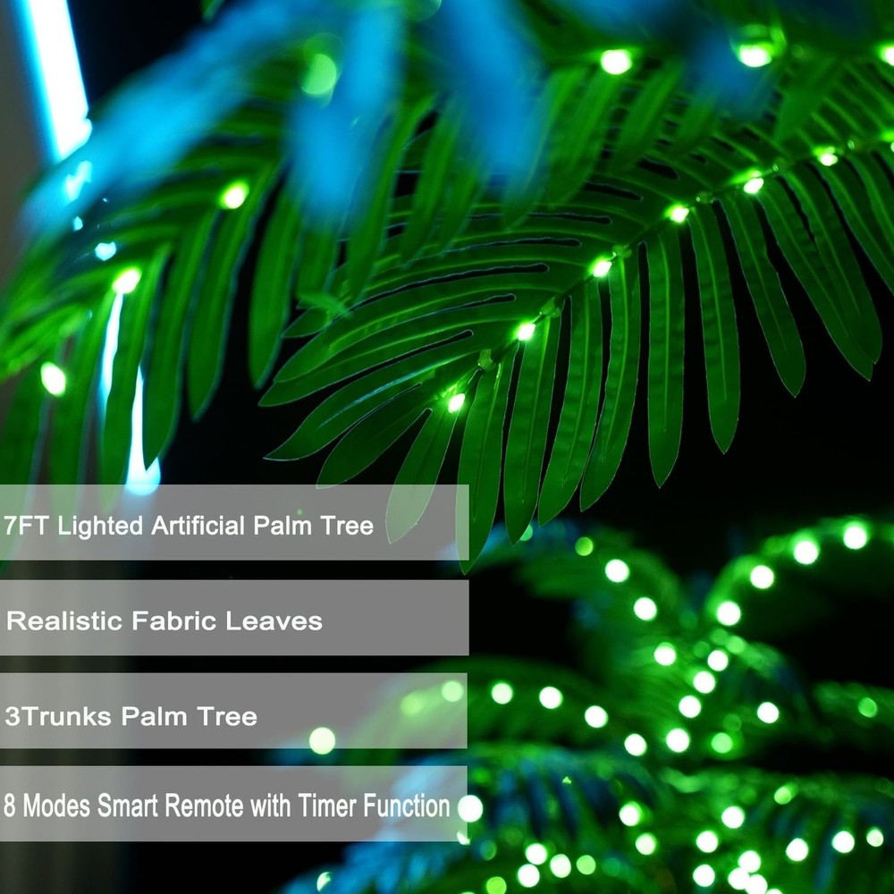 Artificial Palm Tree 7FT 260 LED Lights
