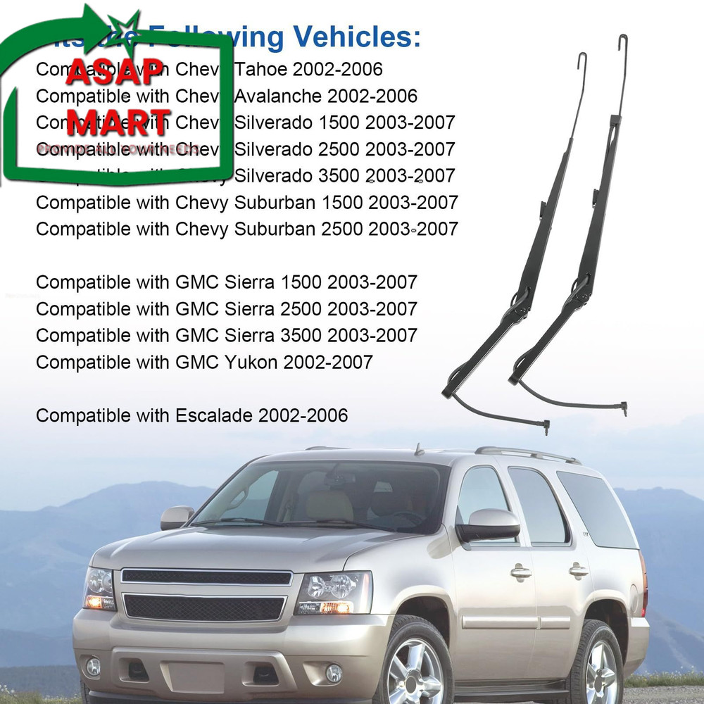 Front Windshield Wiper Arm Kit Replacement For Chevy Silverado...