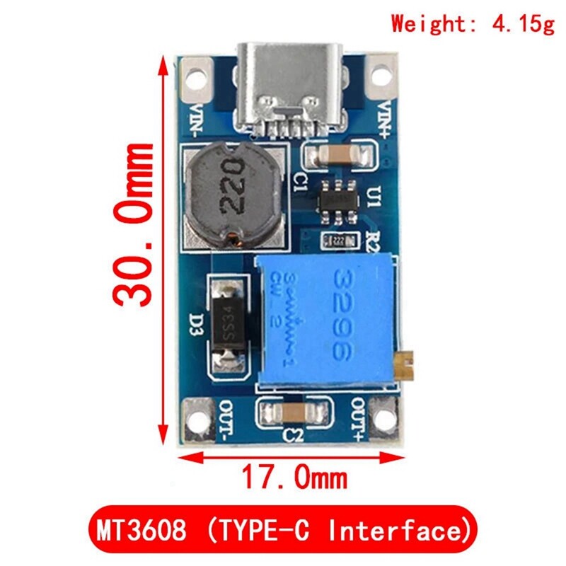 5 StüCk 2A DC-DC Step--Boost-Modul mit TYPE-C-USB, Step--Boost-Konve2082