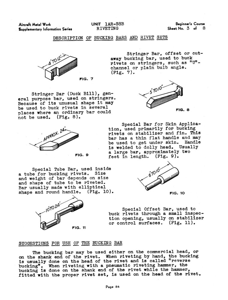 Suggested Unit Course In Riveting #1276