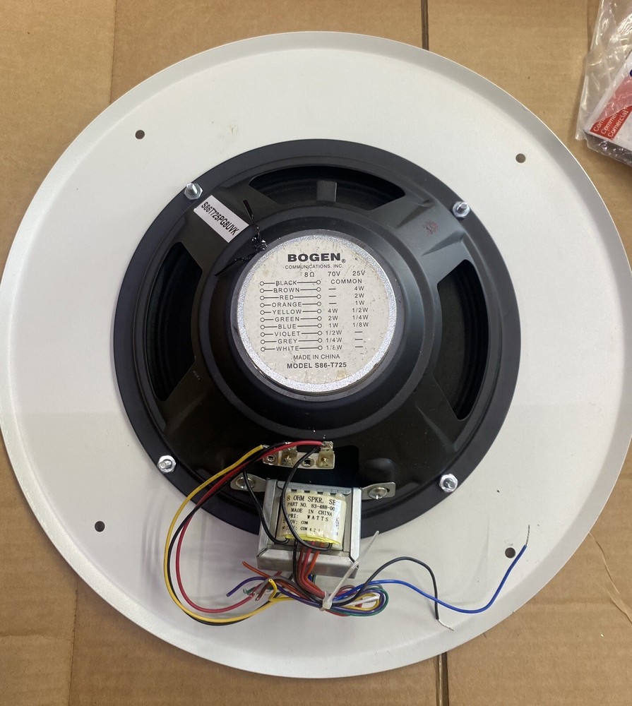 Bogen S86T725PG8UVK White Ceiling Speaker 8" 4 Watt