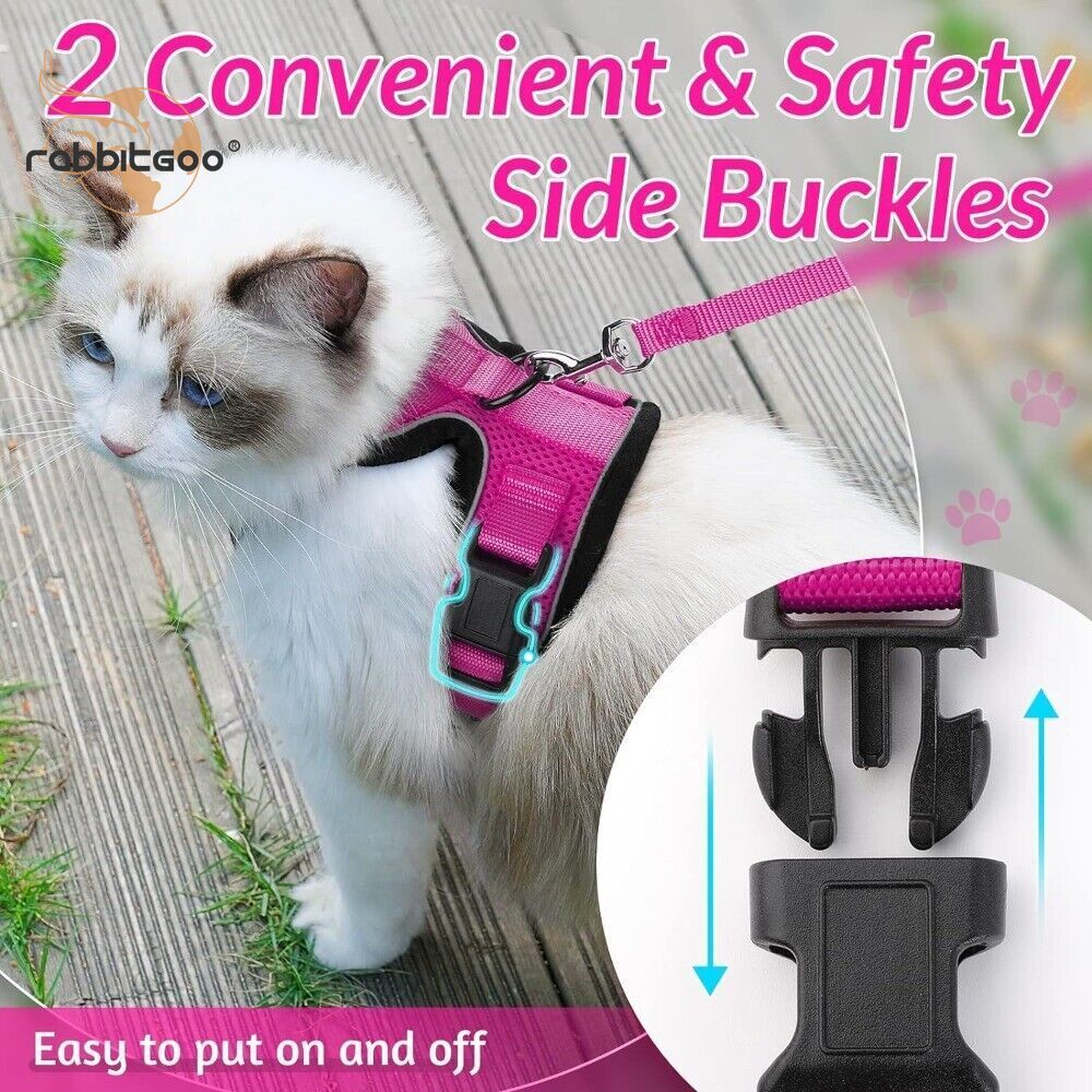 rabbitgoo Cat Harness & Leash Escape Proof Adjustable Vest Reflective Breathable