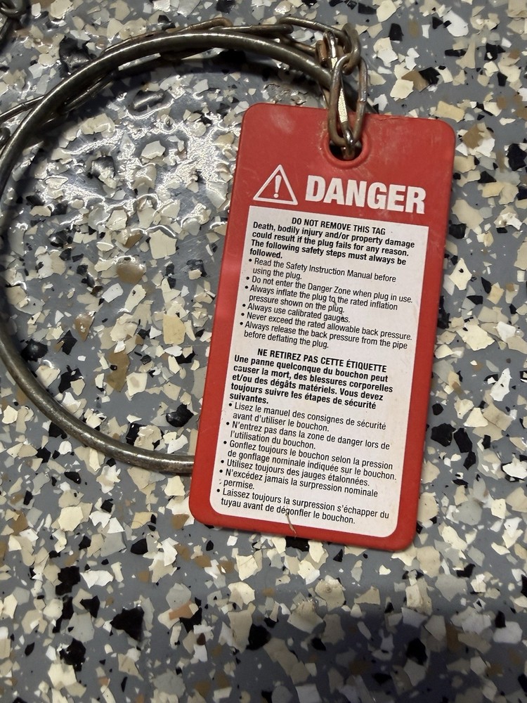 IPS TEST-TITE PNEUMATIC TEST PLUG 83644, MULTI-SIZE FOR 4", 24" LENGHT PIPE