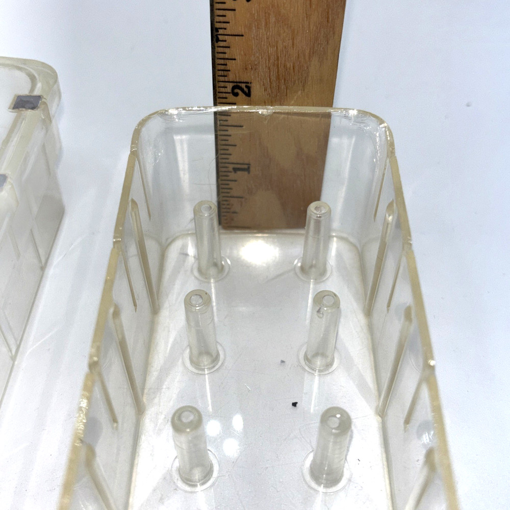 Vintage Plastic Tidee Maid Thread Boxes Notions Storage Case 2 pcs MoorMans Adv