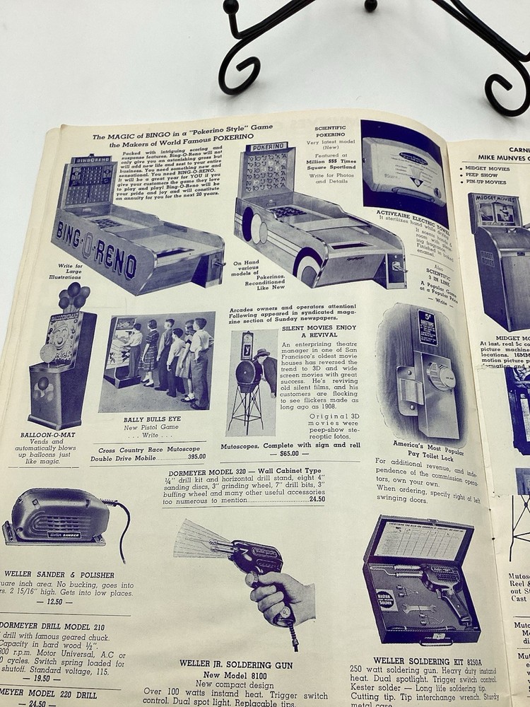 1955 Mike Munves Arcade Catalog & Original Operator Inserts-Complete Lot