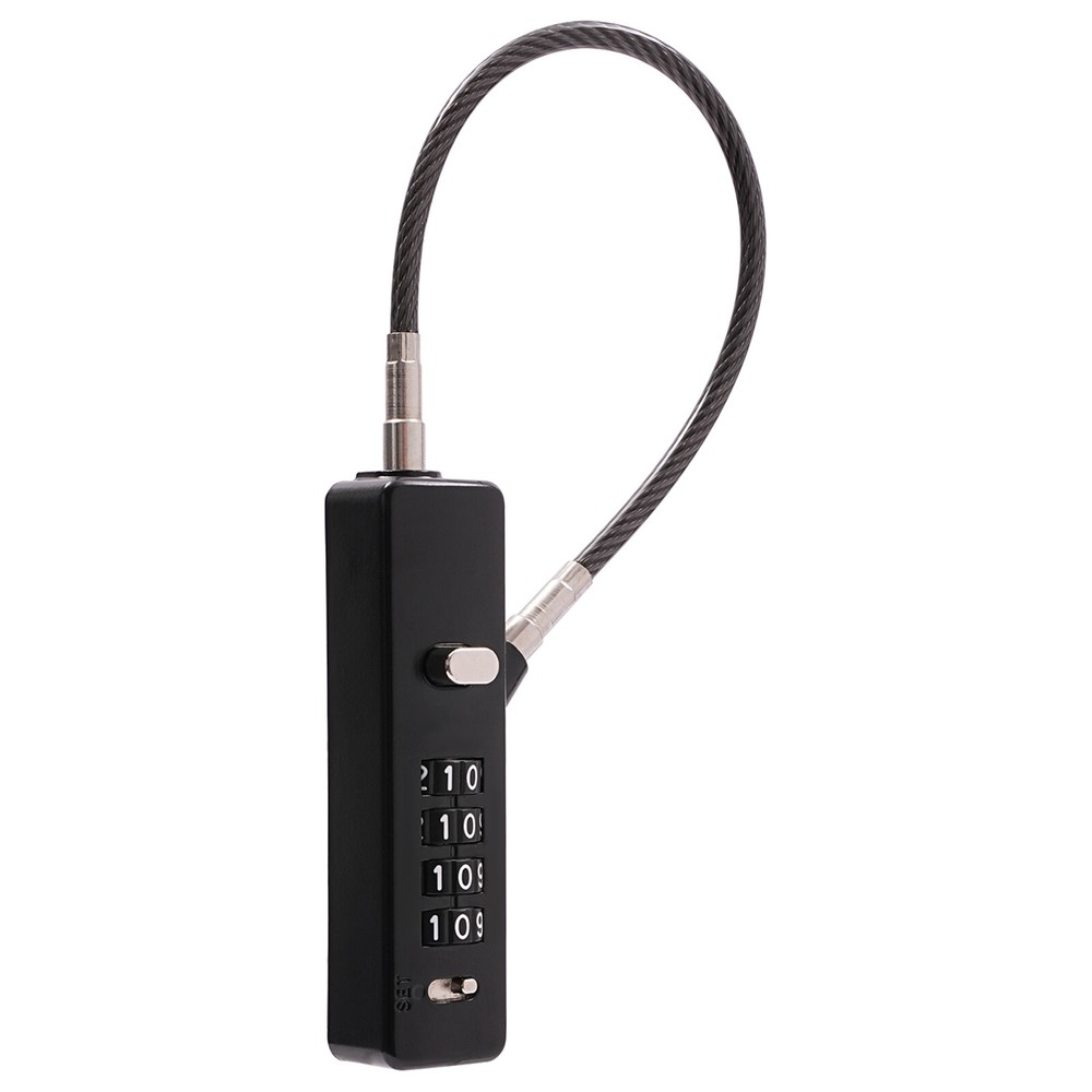 Steel Cable Combination Lock with 4-Digit Code and 3 Lengths of Cables