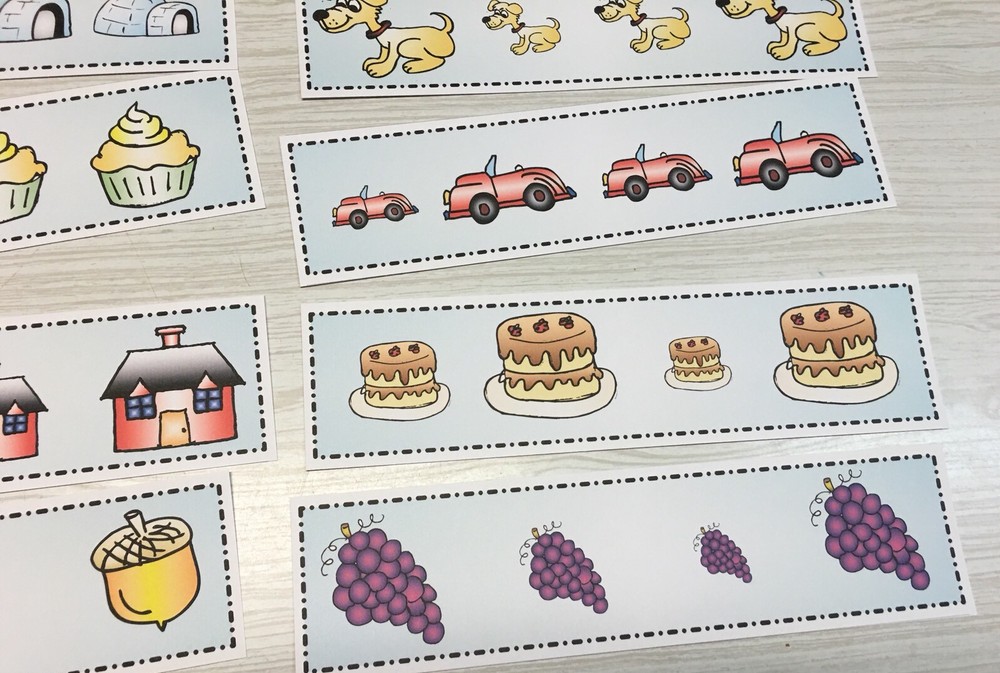 Circle the Smallest? 21 Activity Strip Cards - Laminated Cards