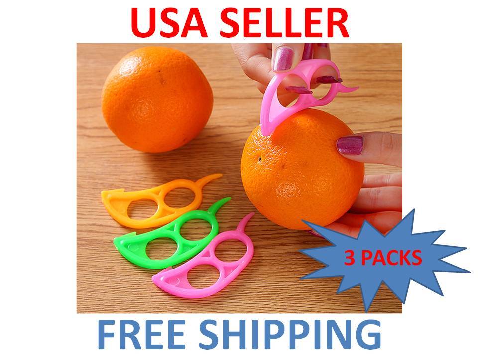3 Kitchen Cutter Citrus Orange Fruit Peeling Tools Peeler Sheller Paring Slicer