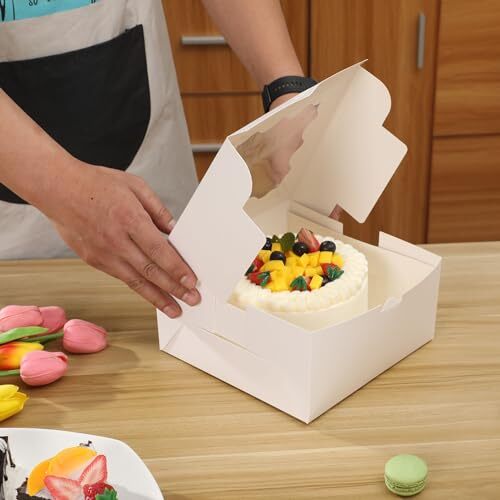 White Bakery Boxes with Window 36pcs 6x6x3 Inches Cookie Boxes Mini Cake Boxe...