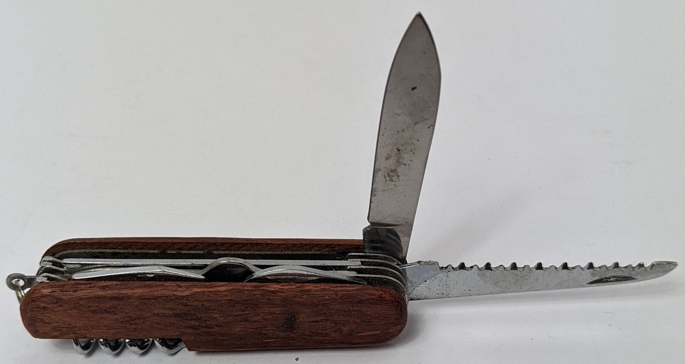 Wood Handle Stainless Steel Multi Purpose Tool – 11 Tools