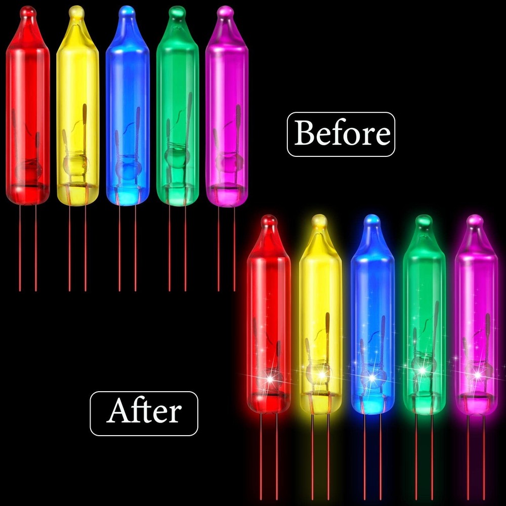 60 Count 6V Mini Christmas Replacement Light Bulbs for Tree Decorations NEW