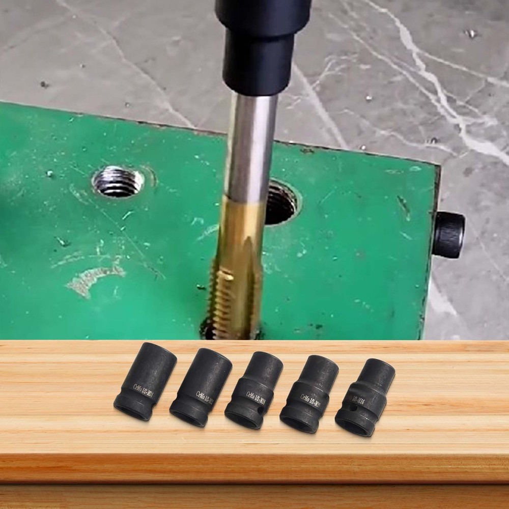 Professional Grade Square Tap Socket Set for Electric Driver Wrench (10PCS)