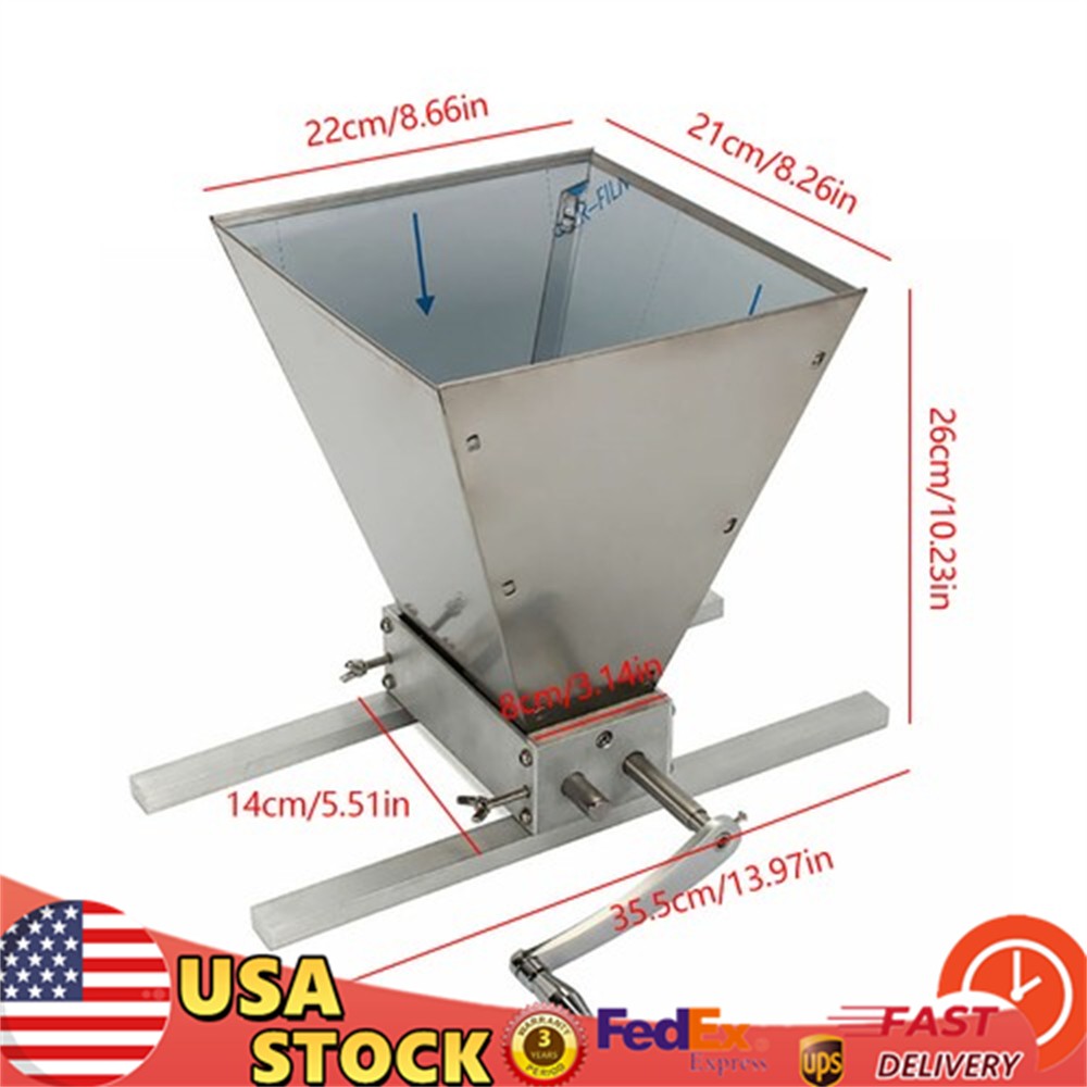 Manual Grain Mill Wheat Grinder Oat Feed Grinding Machine Stainless & 2 Rollers