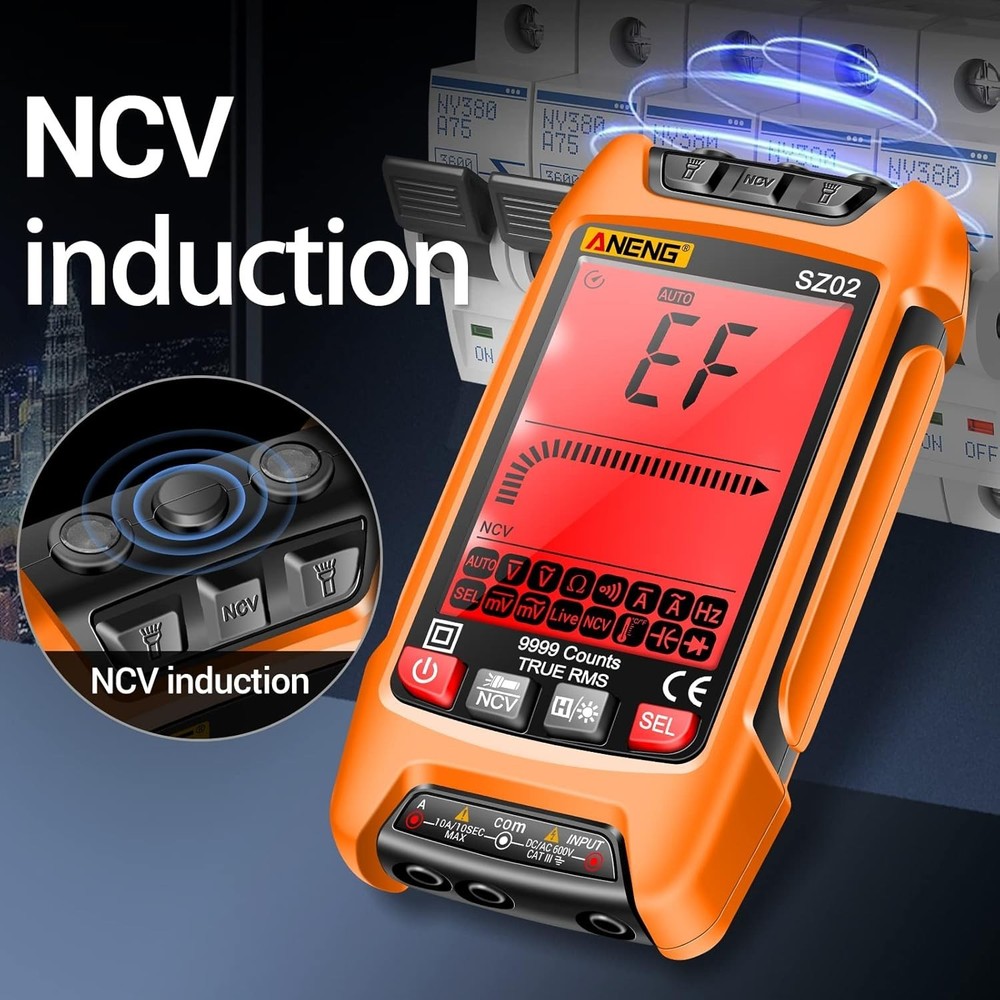 Digital Multimeter Smart Testers TRMS 9999 Counts Anti-Burning Ohm Amp Volt M...