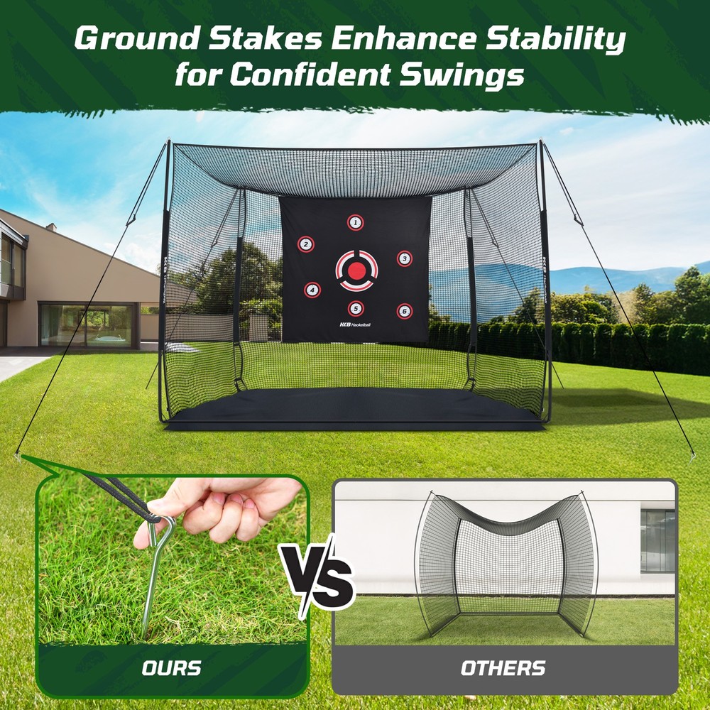 10x8x6ft Heavy Duty Golf Practice Hitting Nets for Backyard with Target Cloth