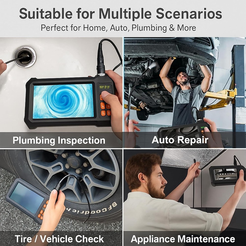 4.3-Inch IPS Screen Endoscope Camera, 49.2FT Cable for Precision Inspections
