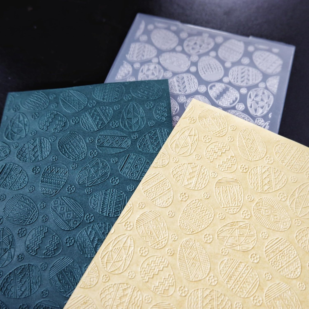 Easter Eggs Background Plastic Embossing Folders for Card Making Spring Eggs Emb