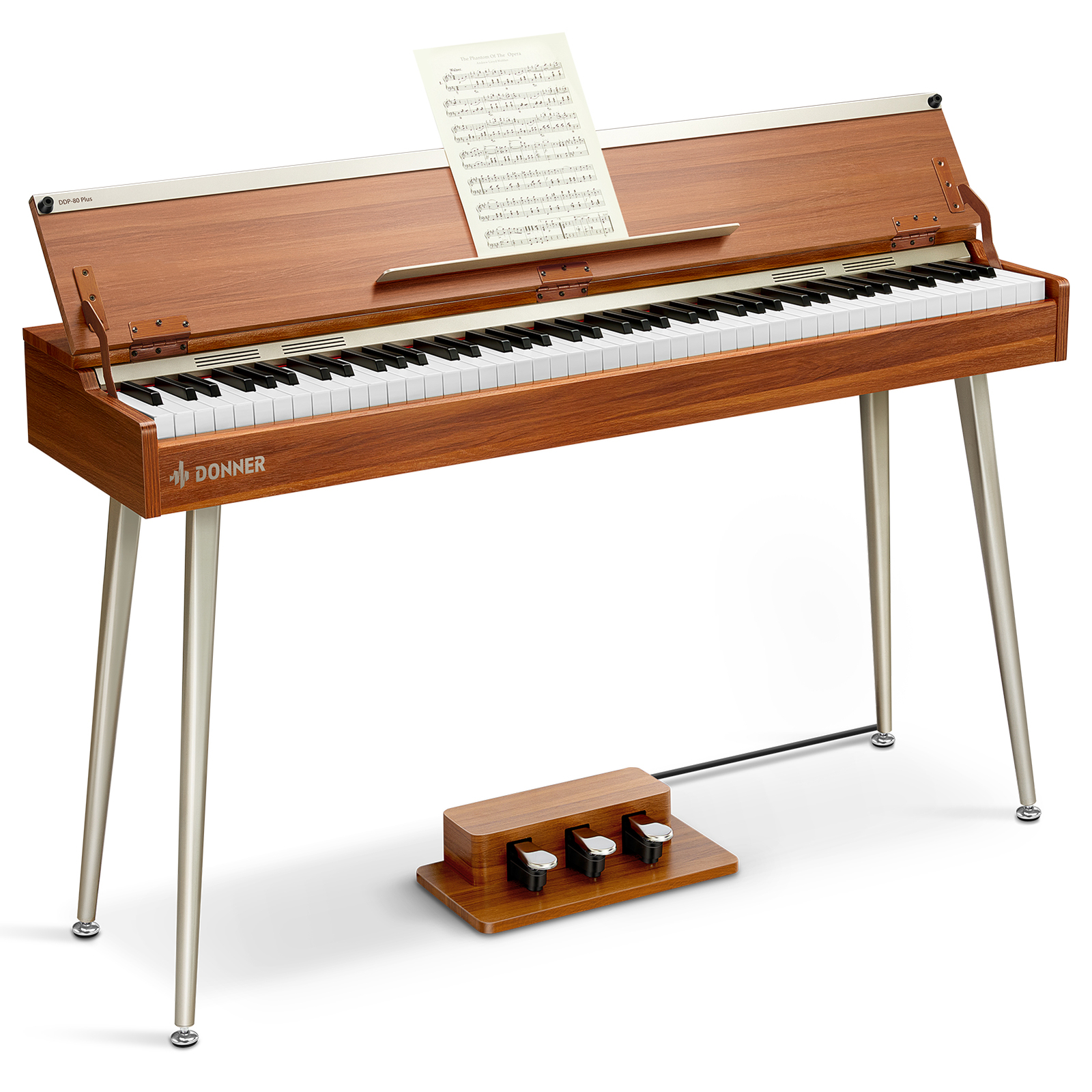 Donner DDP-80 PLUS Digital Piano 88-Key Weighted Wood Grain